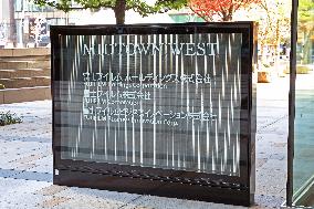 Fujifilm Holdings signboard and logo